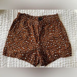 Banana Republic Copper and Navy Animal Print Viscose Pull-on Shorts